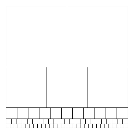 Graphical demonstration that 1 = 1/2 + 1/3 + 1/11 + 1/23 + 1/31 + 1/(2x3x11x23x31). Therefore the product, 47058, is primary pseudoperfect. Znam-2-3-11-23-31.svg