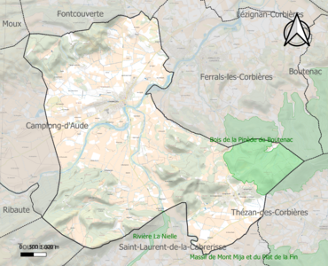 Carte de la ZNIEFF de type 1 sur la commune.