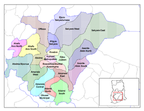 Districtele regiunii Ashanti