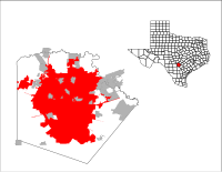 San Antonio Sehri'nin Teksas içindeki konumu.