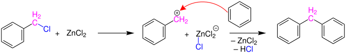 Konkurrenzreaktion der Blankreaktion vereinfacht (friedel-krafts-Reaktion)