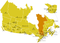 Kerkprovincie Gatineau op een kaart van de Canadese bisdommen