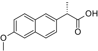 <span class="mw-page-title-main">Naproxen</span> Nonsteroidal anti-inflammatory drug (NSAID) used to treat pain