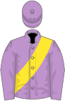 Mauve, yellow sash