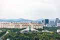 Pyeongsong Youth Cultural Center and blocks of flats of Dunsan-dong district from Lotte City Hotel Daejeon in 2020