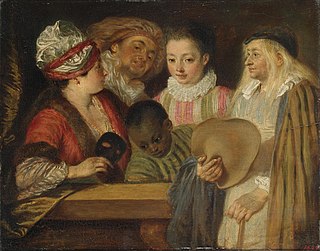 <i>Actors of the Comédie-Française</i> Painting by Antoine Watteau