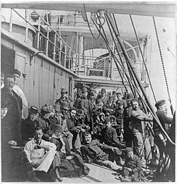 Crowded Lower Deck of Emigrant Ship