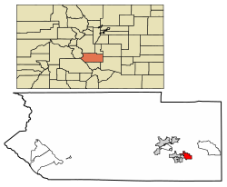 Location of the City of Florence in Fremont County, Colorado.