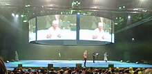 The live Super Theatre at Gadget Show Live 2013, featuring Jason Bradbury and Pollyanna Woodward GadgetShowLive.jpg