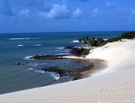 De duinen van Genipabu in Extremoz