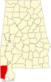 State map highlighting Mobile County