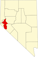 Map of Nevada highlighting Lyon County