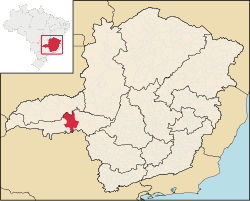 Location of Uberaba in the state of میناس گیرائس