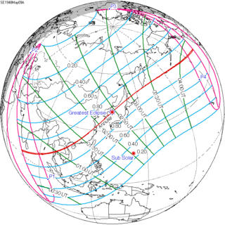 <span class="mw-page-title-main">Solar eclipse of May 9, 1948</span> 20th-century annular solar eclipse