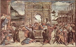 12 Punishment of Korah and the Stoning of Moses and Aaron by Botticelli