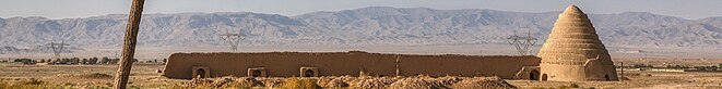 Exterior of Yakhchāl of Kowsar, Iran with shade wall