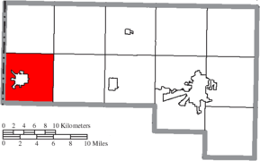 Map of Defiance County Ohio Highlighting Hicksville Township.png