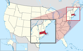 Massachusetts na mapě USA