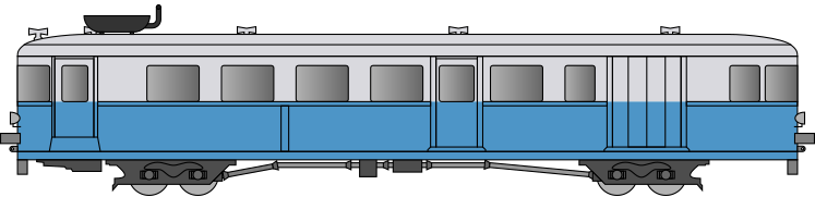 Railcar in PLM livery.