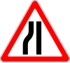 Road narrows on left side