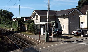 BWH mit Haltepunkt und Bahnübergang, Schrezheim (Ellwangen)