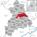 Lage im Landkreis Böblingen und in Baden-Württemberg (rechts oben)