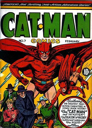 <span class="mw-page-title-main">Cat-Man and Kitten</span> 1940–1946 comic book superhero