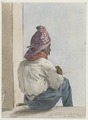 Wachter, aquarel van Arnoldus Borret, 1878