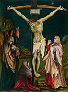 馬蒂亞斯·格呂內瓦爾德的《小耶穌受難畫》（The Small Crucifixion），61.3 × 46cm，約作於1511－1520年，來自山繆·亨利·卡瑞斯的收藏。[26]