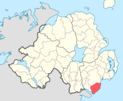 Location of Mourne, County Down, Northern Ireland.