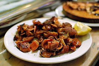 <span class="mw-page-title-main">Pig's ear (food)</span> Cooked ear of pig for human consumption