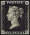 Maailma ajaloo esimene postmark Penny Black (1840)