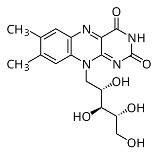 <span class="mw-page-title-main">Riboflavin</span> Vitamin, dietary supplement, and yellow food dye