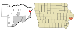 Location of Princeton, Iowa