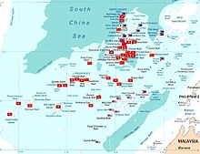 Map of various countries occupying the Spratly Islands Spratly with flags.jpg