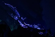 Blue lava of Ijen crater, East Java