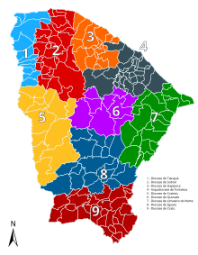 Mapa das Dioceses do Estado do Ceará