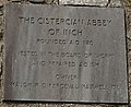 Plaque at Inch Abbey, Downpatrick, Co. Down, Ireland