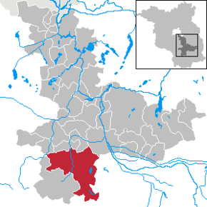 Poziția orașului Luckau pe harta districtului Dahme-Spreewald