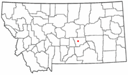 Location of Roundup, Montana