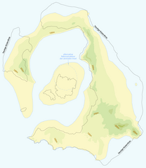 Insel Thera vor der Minoischen Eruption