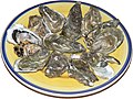 Raw oysters, opened