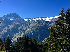 Vanoise-Gletscher (r.) und Dent Parrachée