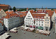 The city of Tallinn is one of the locations of interest visited by tourists in Estonia Raekoja plats 2.jpg