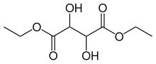 Structuurformule van D-di-ethyltartraat