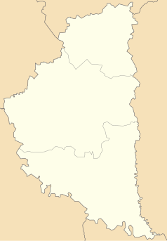 Mapa konturowa obwodu tarnopolskiego, u góry znajduje się punkt z opisem „Rostoki”