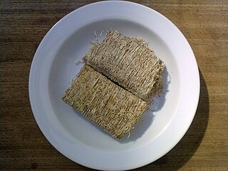 <span class="mw-page-title-main">Shredded wheat</span> Breakfast cereal made from whole wheat