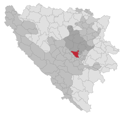 Location of municipality within Bosnia and Herzegovina