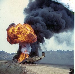 Photo of plane crash from the film taken by a person on the set AL77A-126 (14334553607).jpg