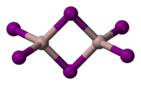 Ball and stick model of aluminium iodide dimer